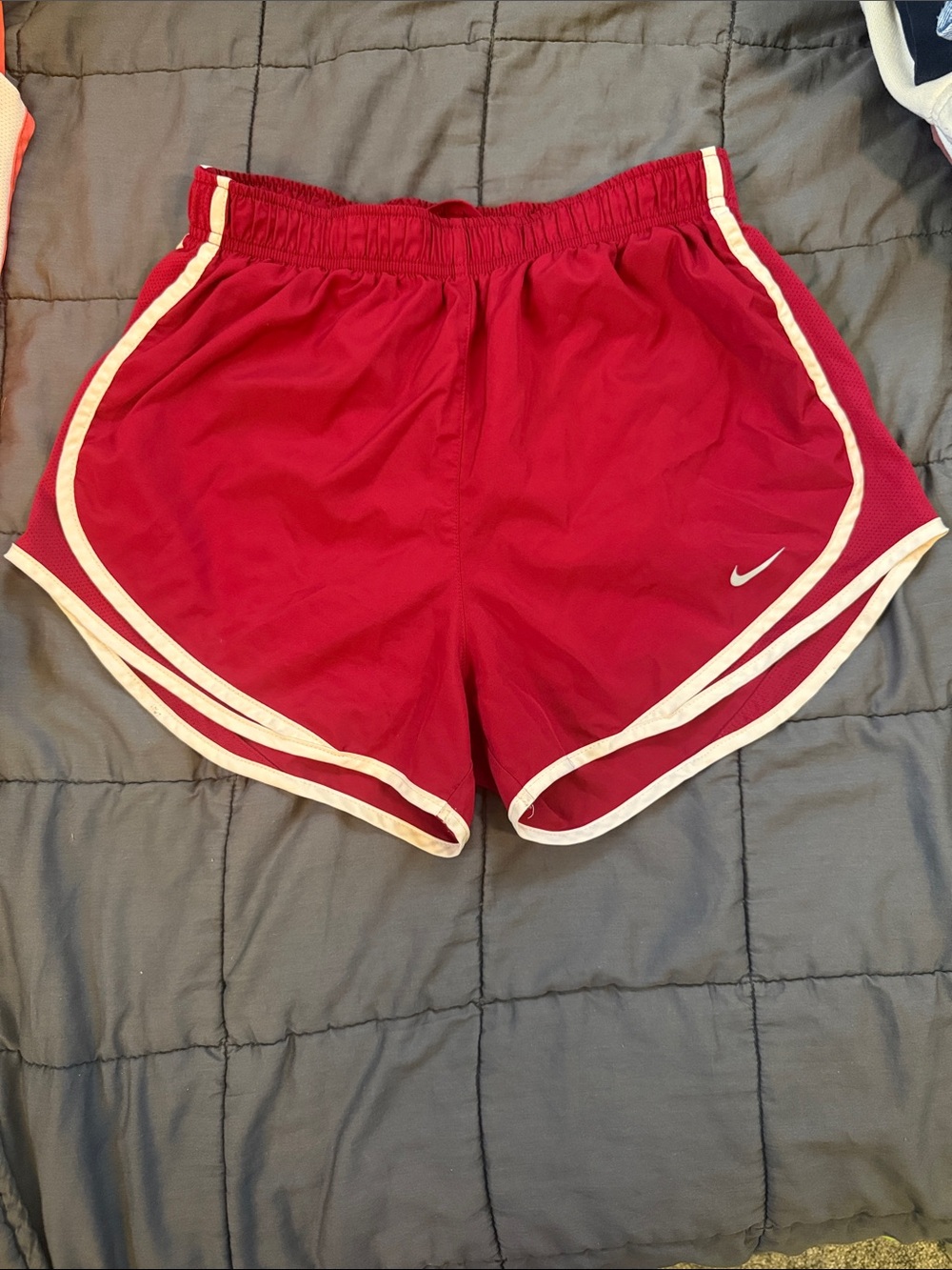 Nike Women's Red Athletic Shorts with White Trim